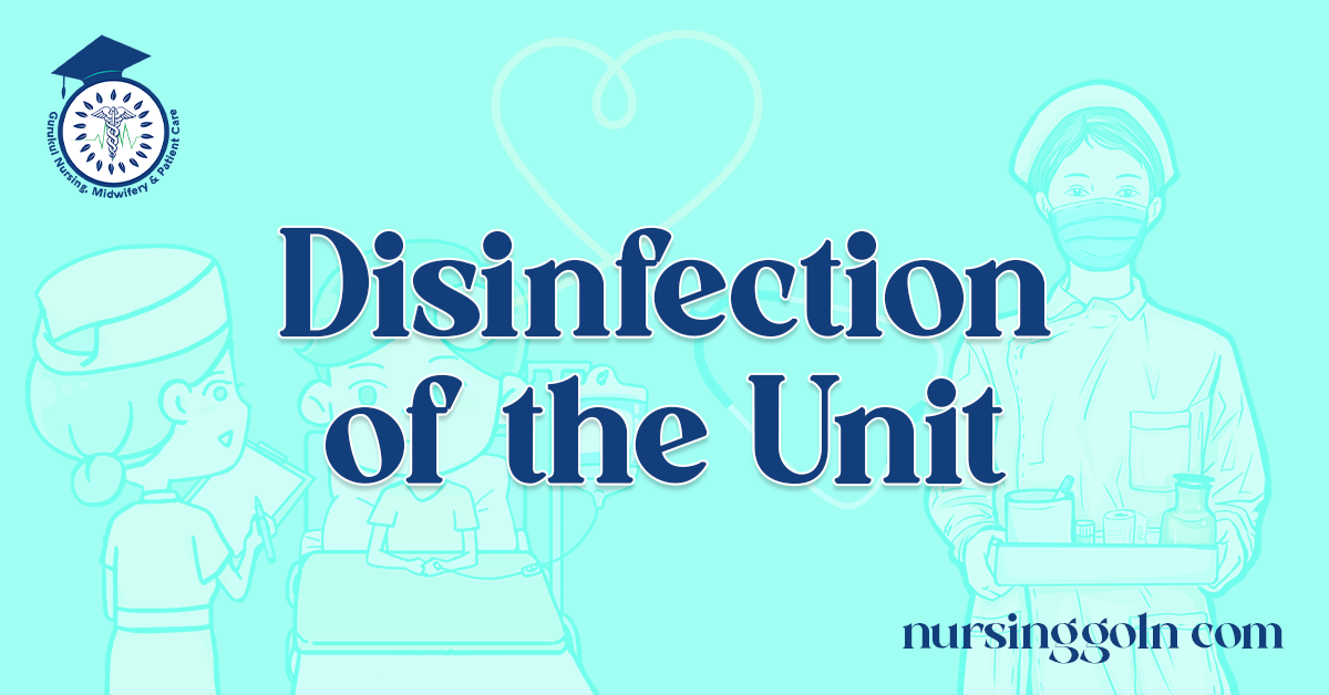 Disinfection of the Unit
