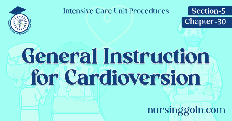 General Instruction for Cardioversion