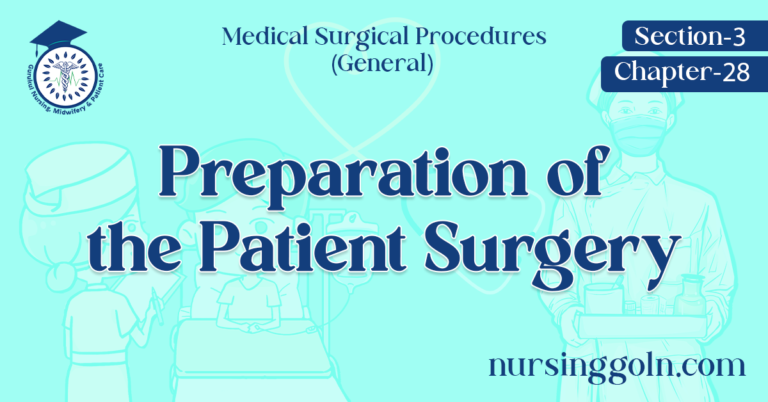 Preparation of the Patient Surgery
