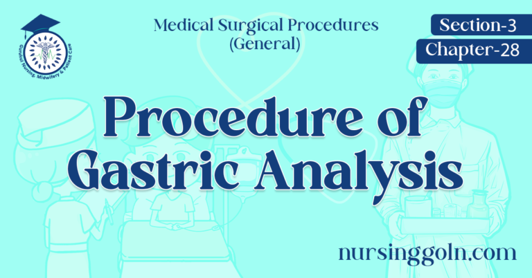Procedure of Gastric Analysis