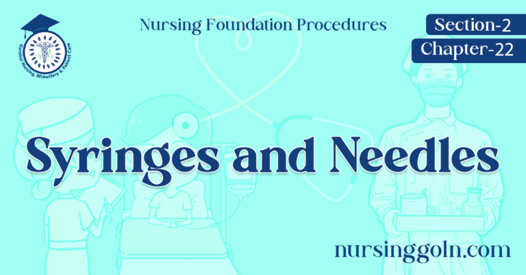 Syringes and Needles