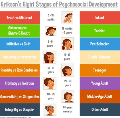 Eriksons psychosocial stages of development throughout the lifespan | CHAPTER 3 | Behavioral Science