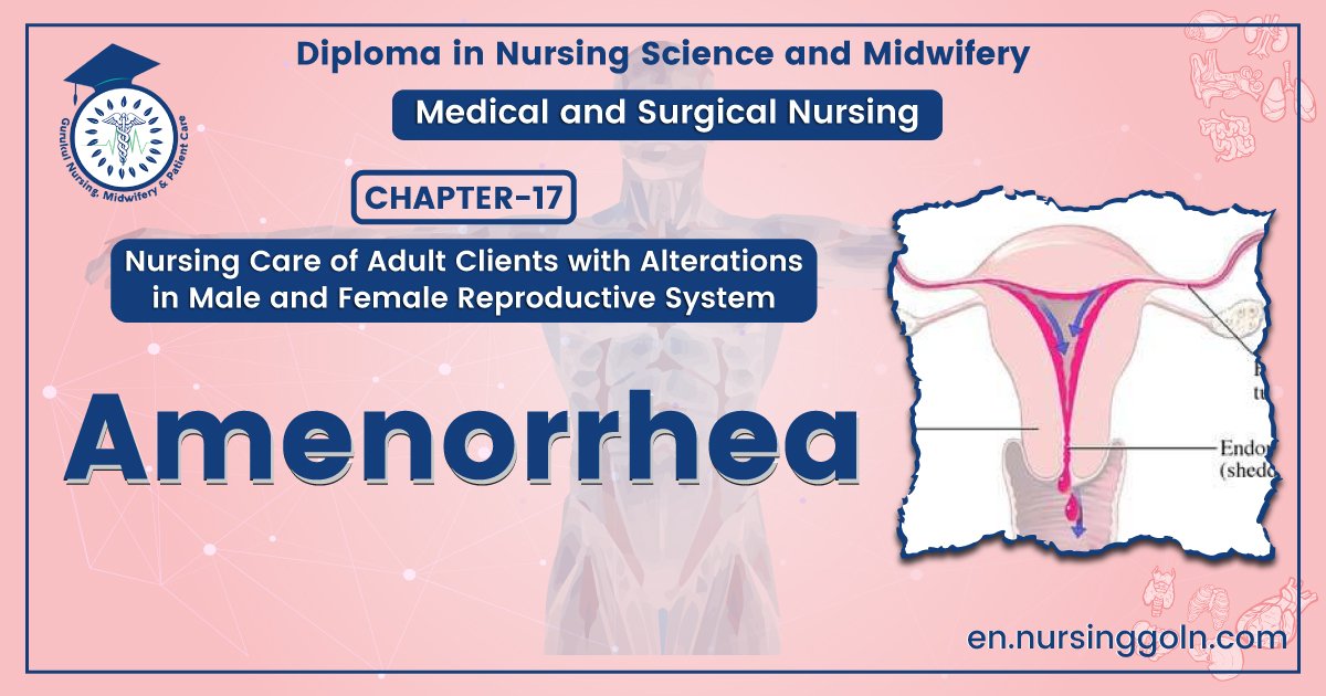 Concept of Amenorrhea | CHAPTER-17 | Medical and Surgical Nursing