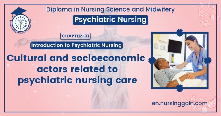 Cultural and socioeconomic factors related to psychiatric nursing care