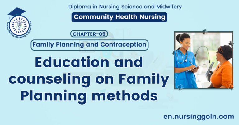 Education and counseling on Family Planning methods